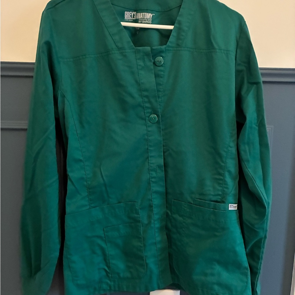 Grey's Anatomy Hunter Green Scrub Jacket for Women